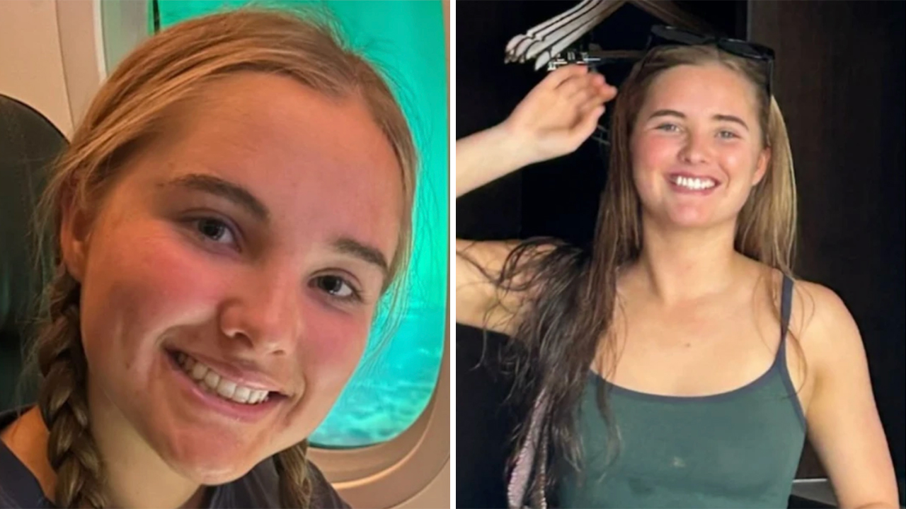 Two side-by-side photos of a smiling woman: left with braided hair by a window, right in a green tank top with sunglasses on her head.